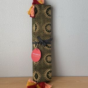 OpalHouse‎ Jungalow Green Holiday Table Runner w/ Tassels Xmas Gold Stars 20x90"
